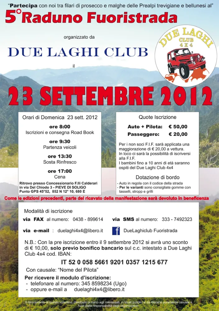 Locandina 5 raduno due laghi 4x4 2012 retro