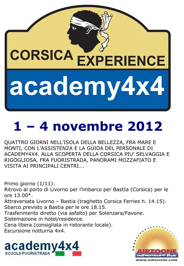 Locandina corsica experience academy4x4